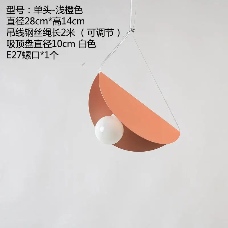 Modern pastel geometric iron pendant light for dining room