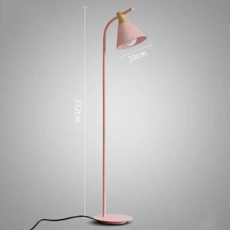 Modern pastel iron macaron floor lamp for living room wood accents