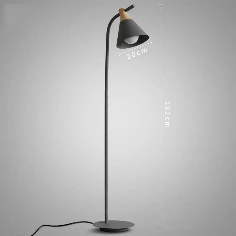 Modern pastel iron macaron floor lamp for living room wood accents