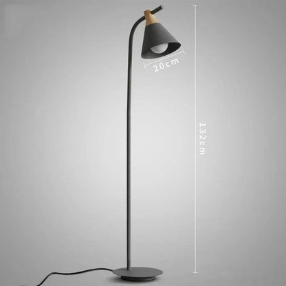 Modern pastel iron macaron floor lamp for living room wood accents