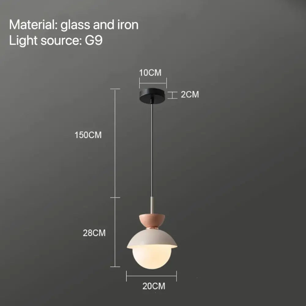 Modern pastel matte ceramic glass ball pendant lamp kitchen light
