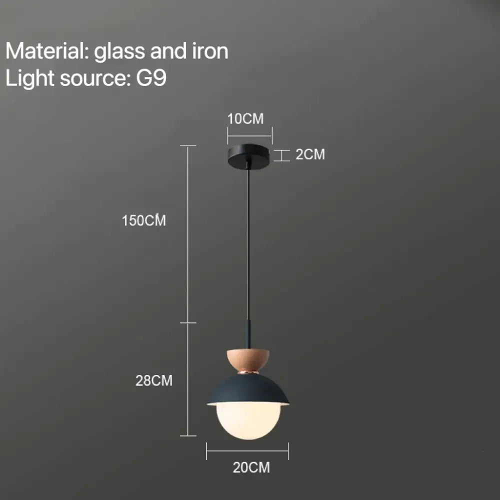 Modern pastel matte ceramic glass ball pendant lamp kitchen light