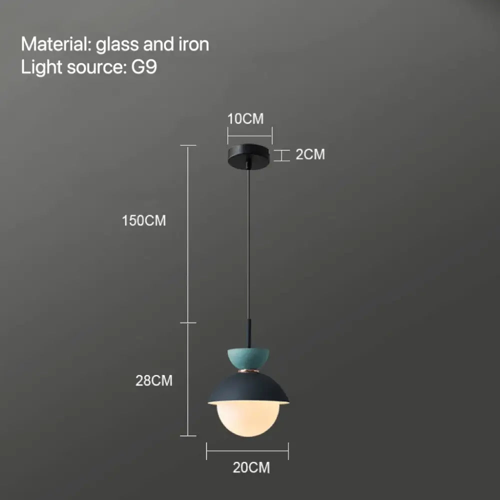 Modern pastel matte ceramic glass ball pendant lamp kitchen light
