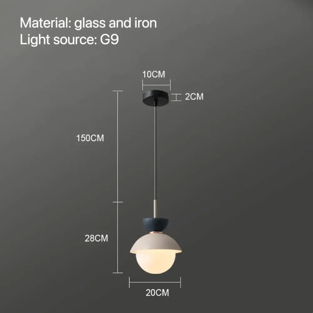 Modern pastel matte ceramic glass ball pendant lamp kitchen light