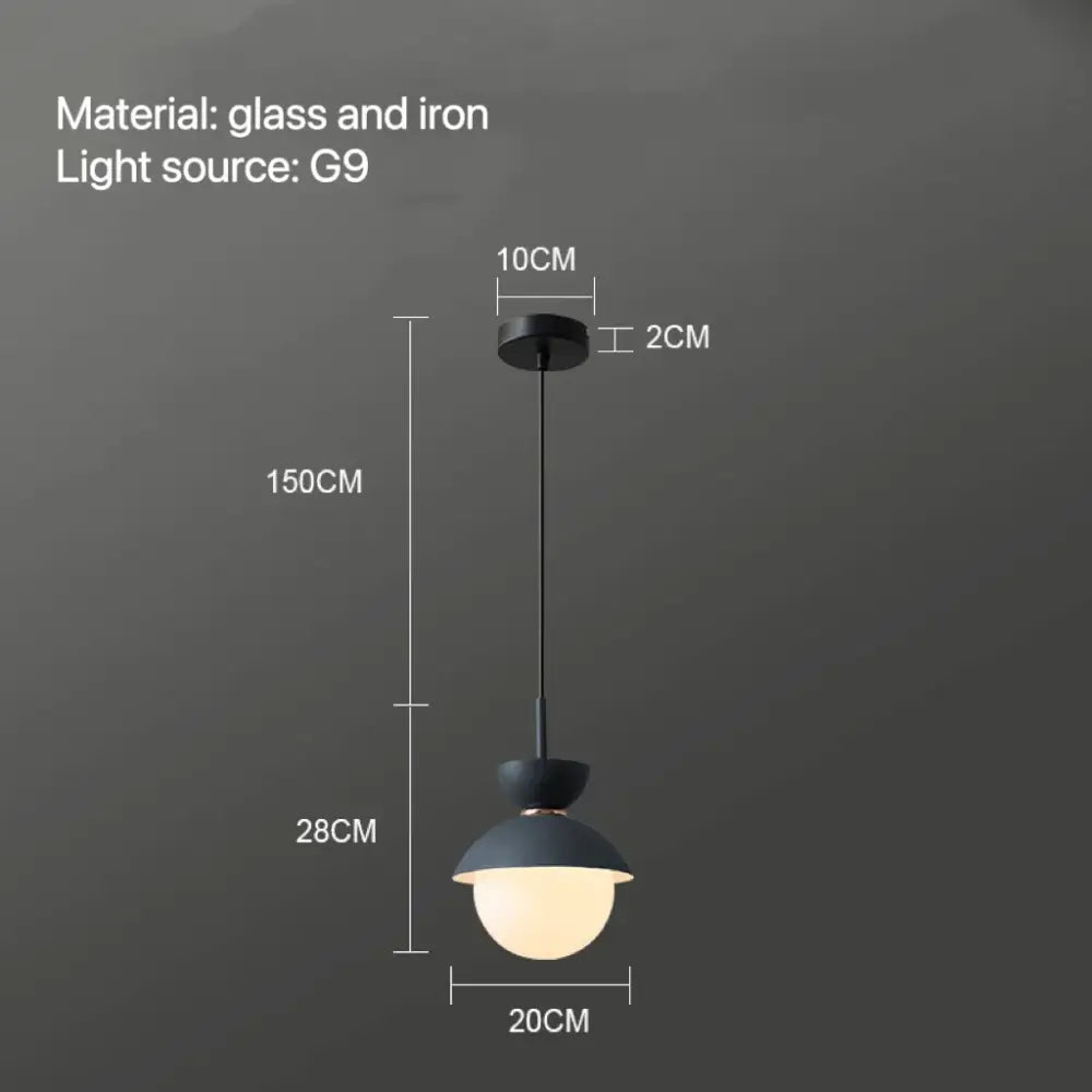 Modern pastel matte ceramic glass ball pendant lamp kitchen light
