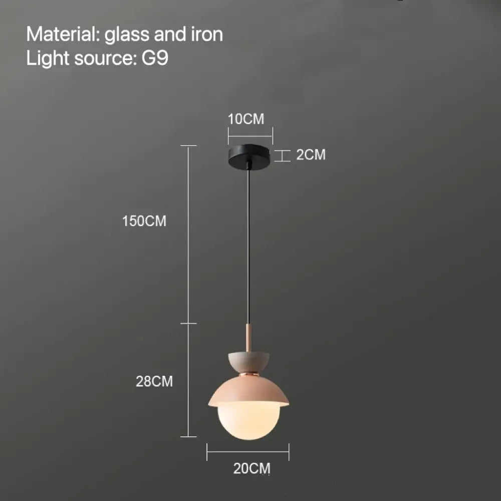 Modern pastel matte ceramic glass ball pendant lamp kitchen light