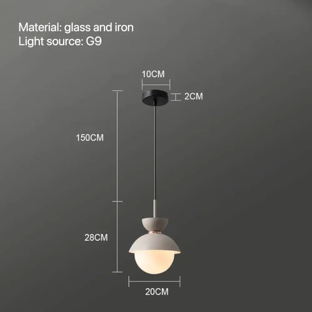 Modern pastel matte ceramic glass ball pendant lamp kitchen light