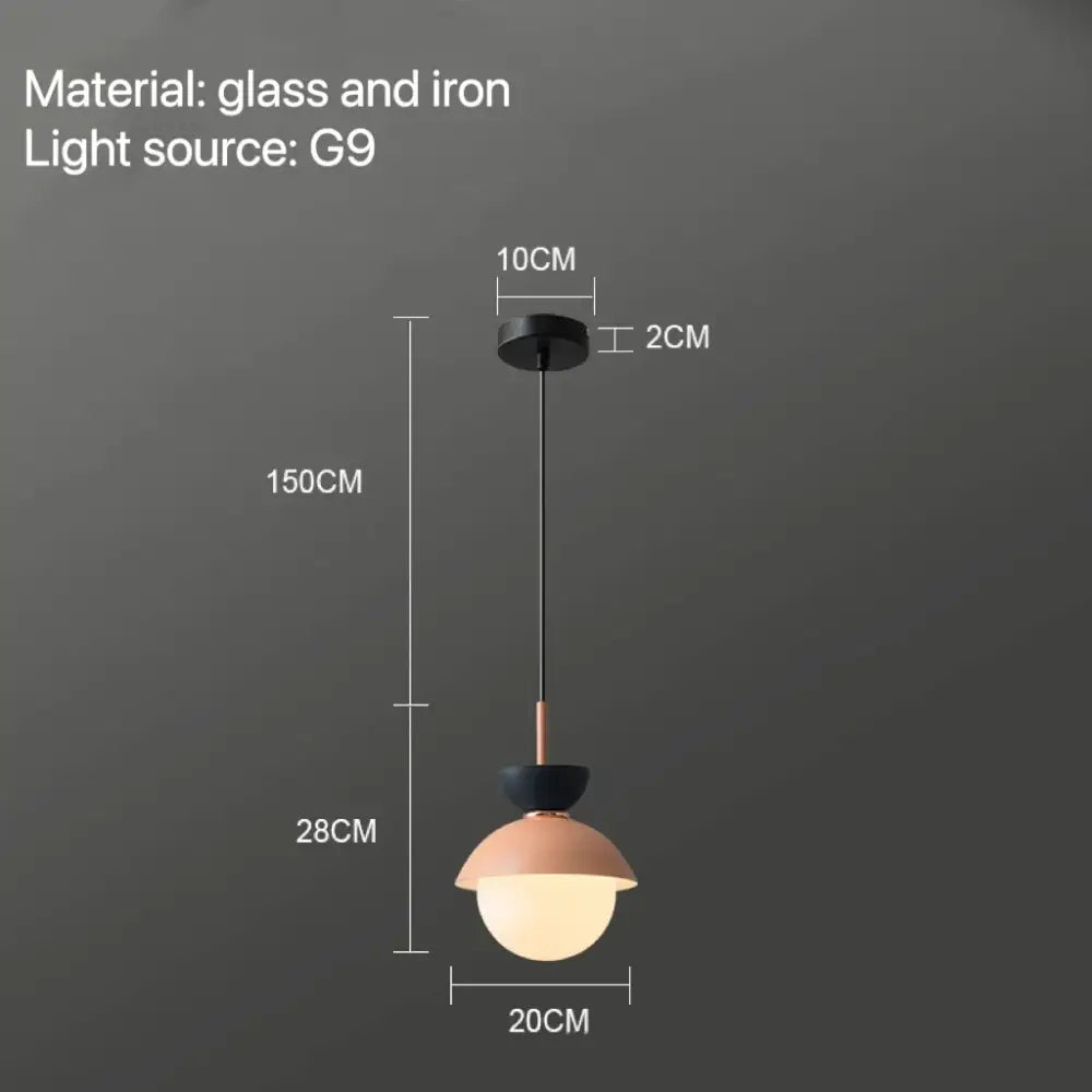 Modern pastel matte ceramic glass ball pendant lamp kitchen light