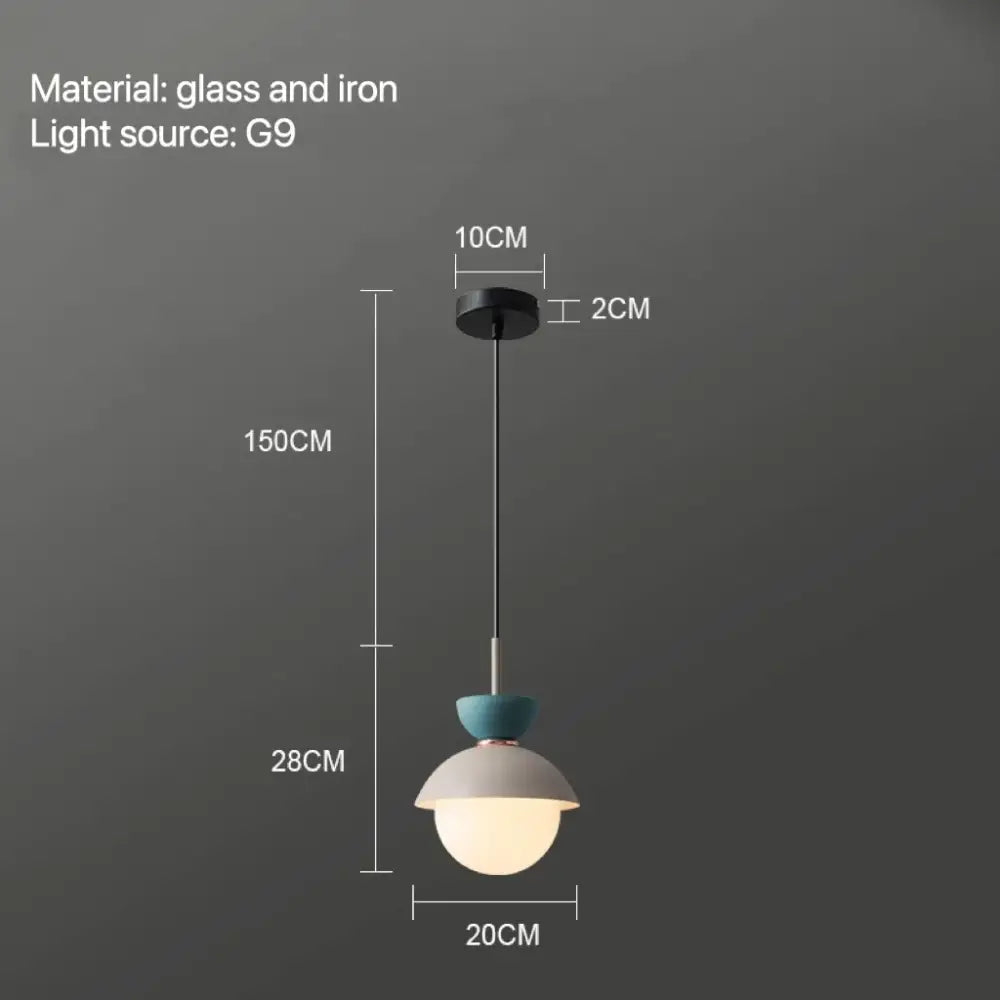 Modern pastel matte ceramic glass ball pendant lamp kitchen light