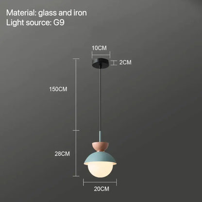 Modern pastel matte ceramic glass ball pendant lamp kitchen light