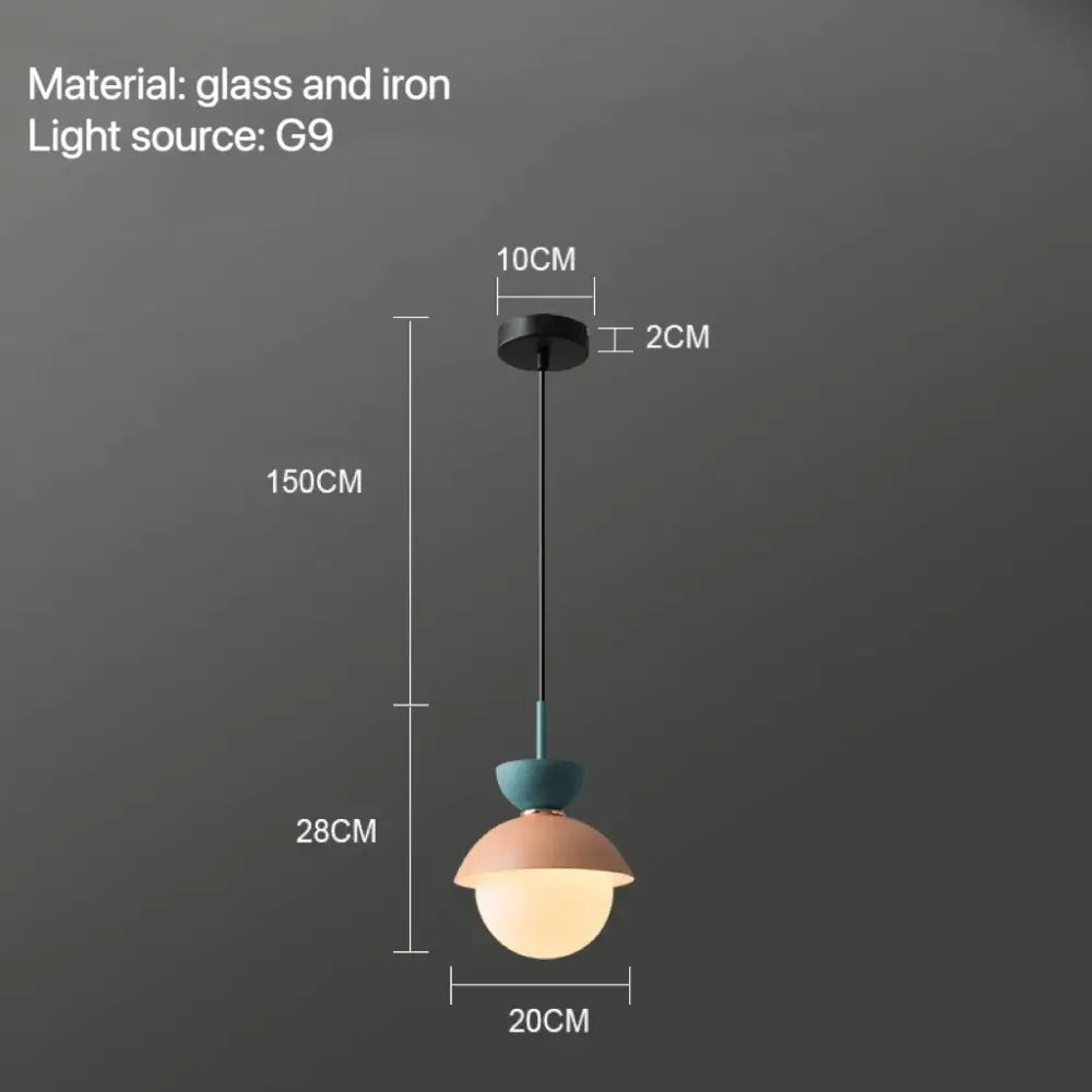Modern pastel matte ceramic glass ball pendant lamp kitchen light