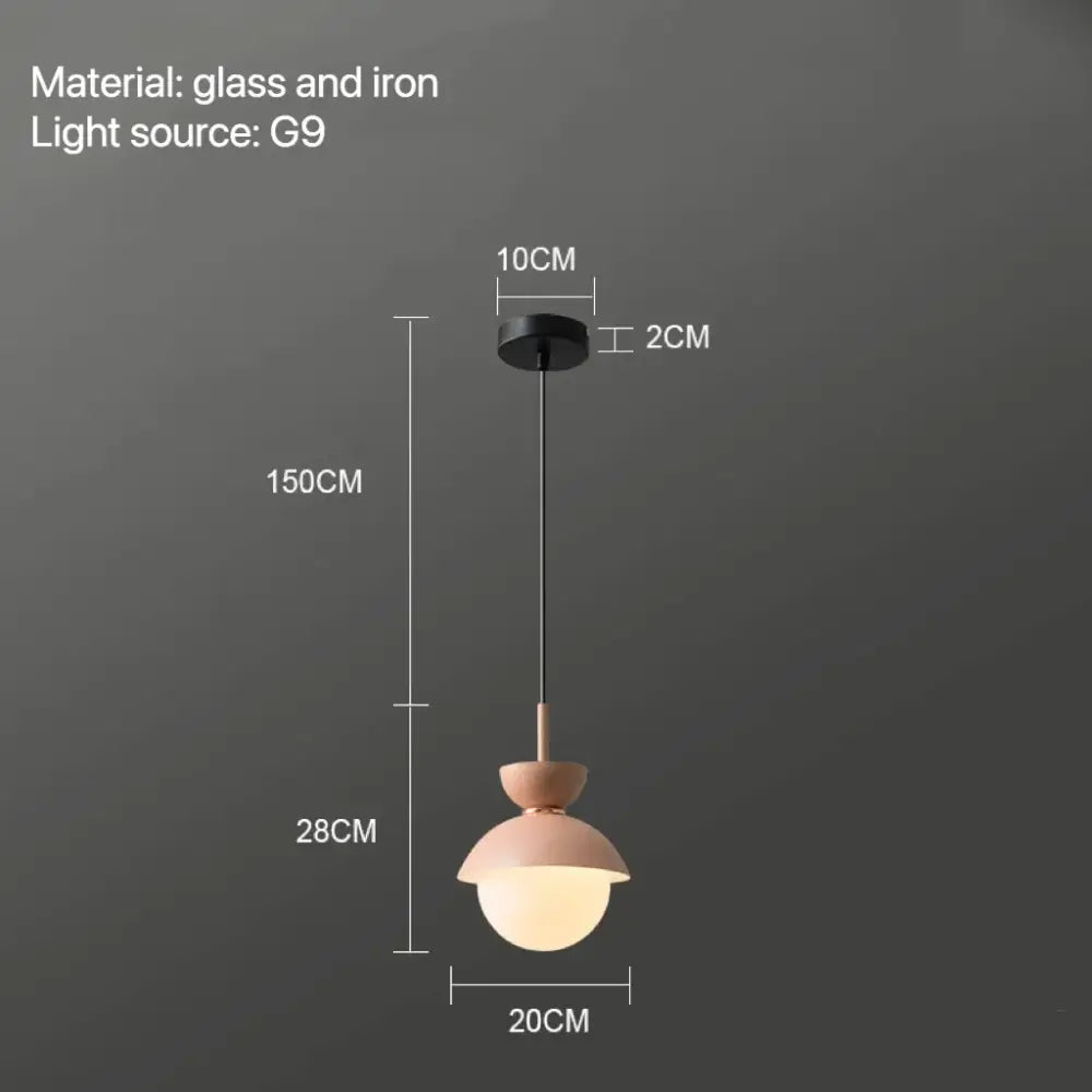Modern pastel matte ceramic glass ball pendant lamp kitchen light