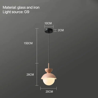 Modern pastel matte ceramic glass ball pendant lamp kitchen light