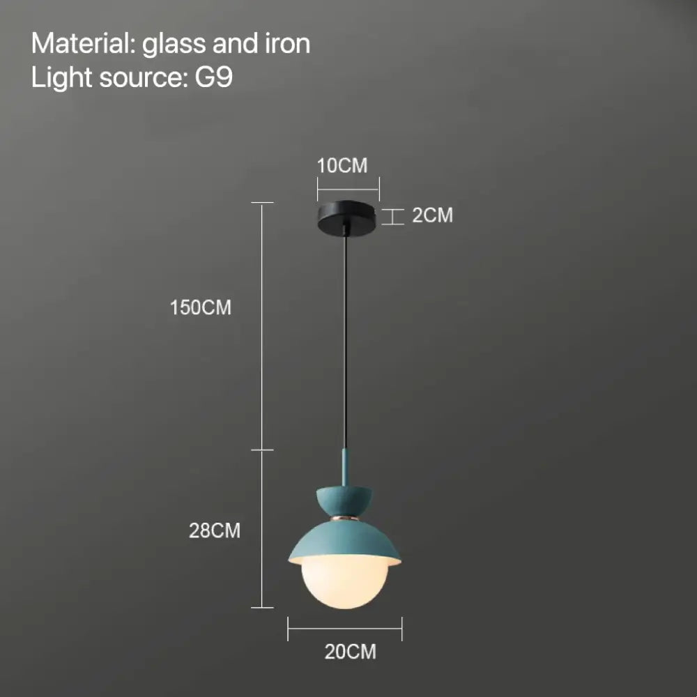 Modern pastel matte ceramic glass ball pendant lamp kitchen light