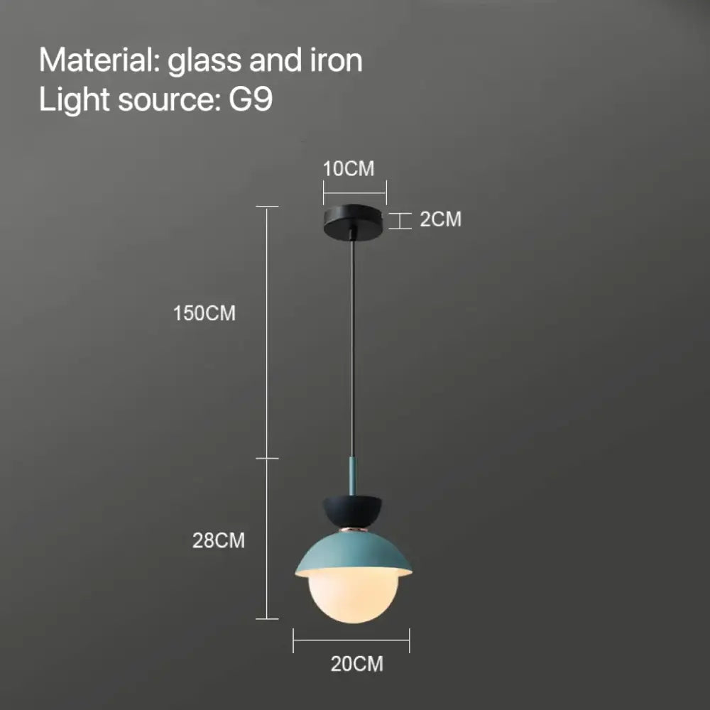 Modern pastel matte ceramic glass ball pendant lamp kitchen light