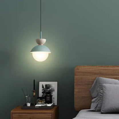Modern pastel matte ceramic glass ball pendant lamp kitchen light