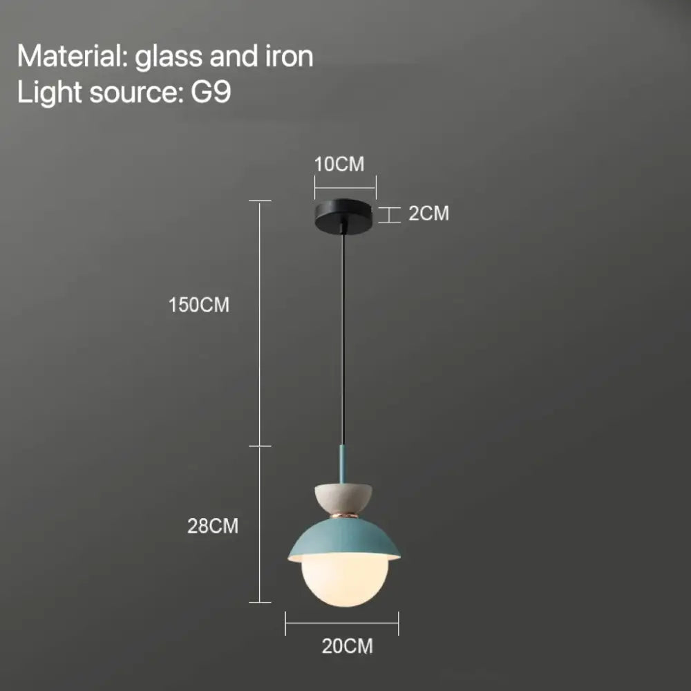 Modern pastel matte ceramic glass ball pendant lamp kitchen light