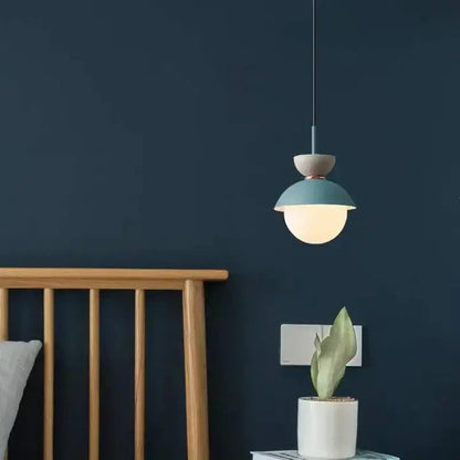 Modern pastel matte ceramic glass ball pendant lamp kitchen light
