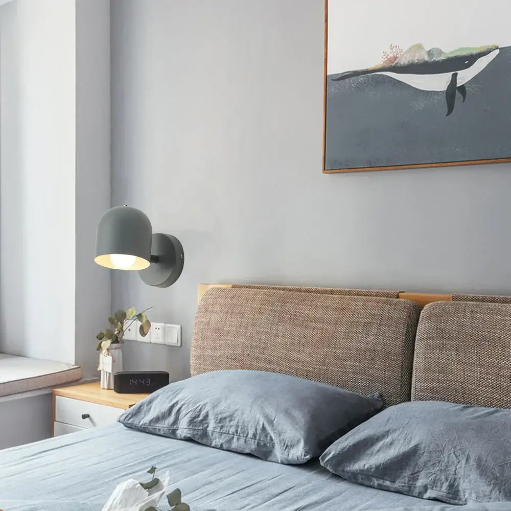 Modern pastel matte iron wall light fixture set for bedroom