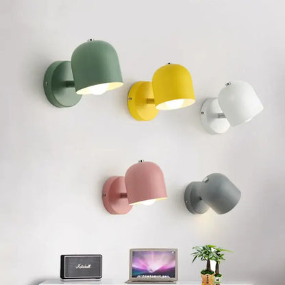 Modern pastel matte iron wall light fixture set for bedroom