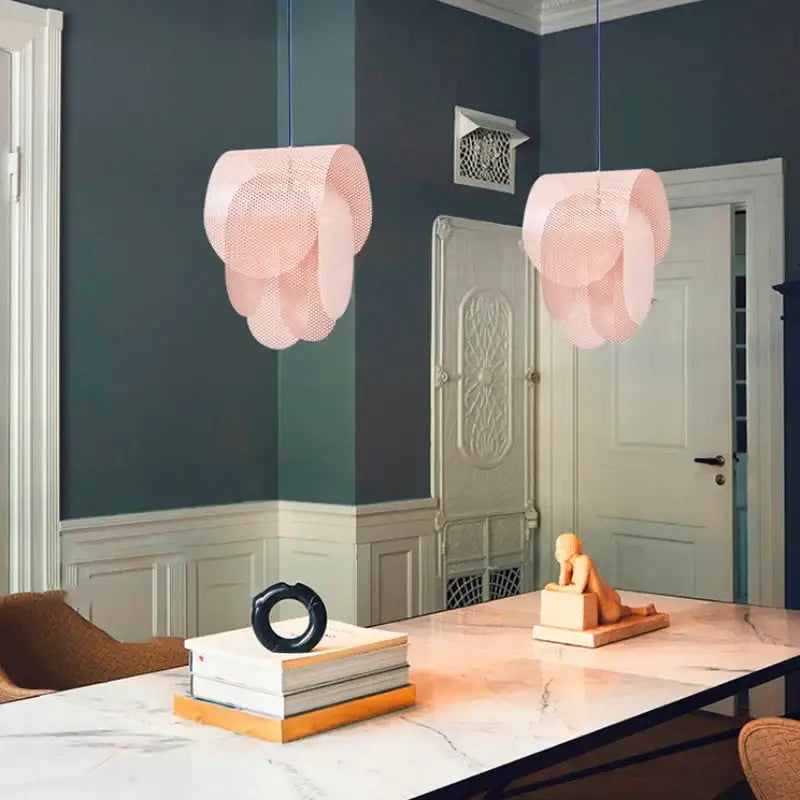 Modern pastel mesh fishing net pendant light kids room