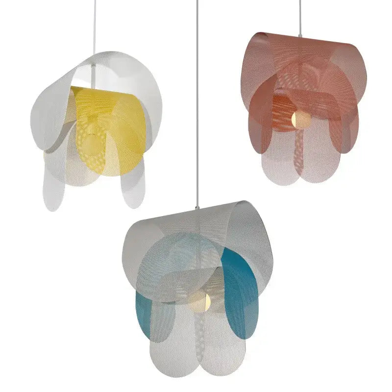 Modern pastel mesh fishing net pendant light kids room