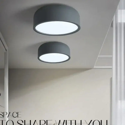 Modern pastel pink and teal circular led ceiling light bedroom