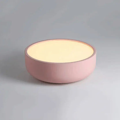 Modern pastel pink and teal circular led ceiling light bedroom