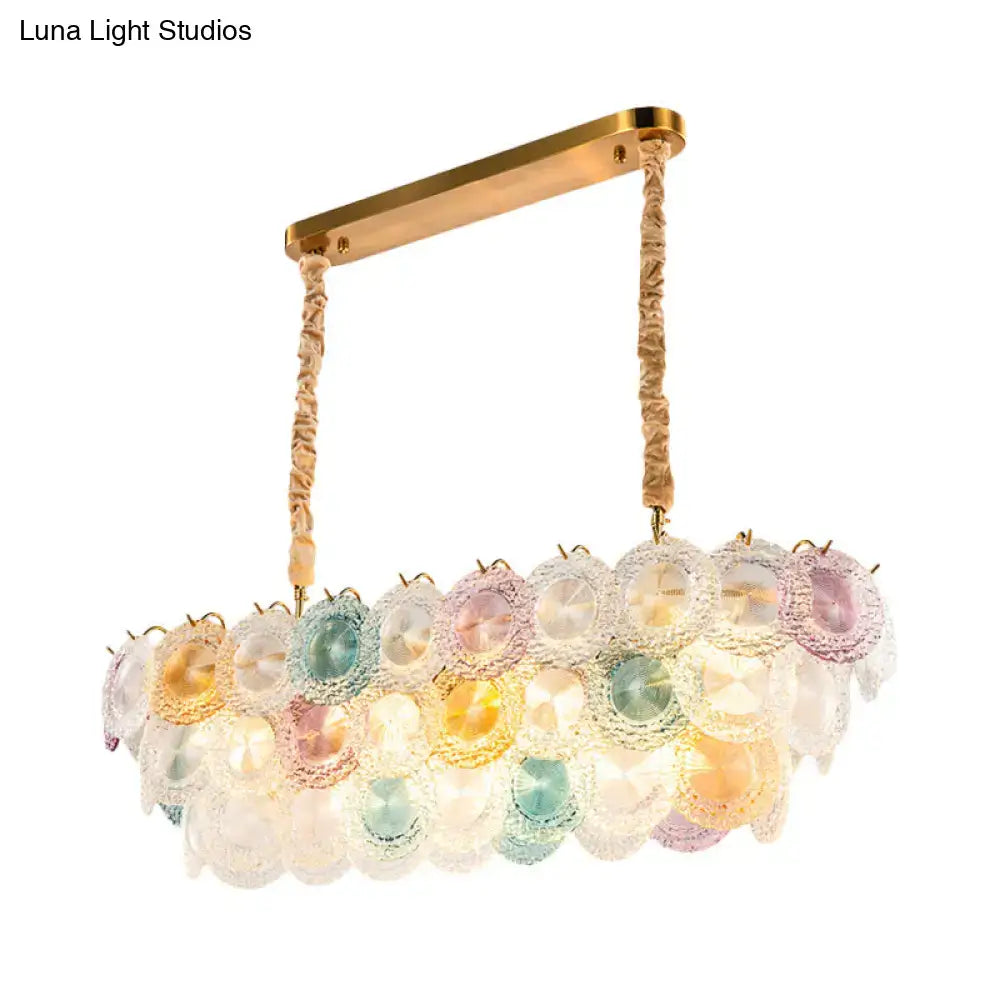 Modern pastel stained glass billiard light dining room chandelier