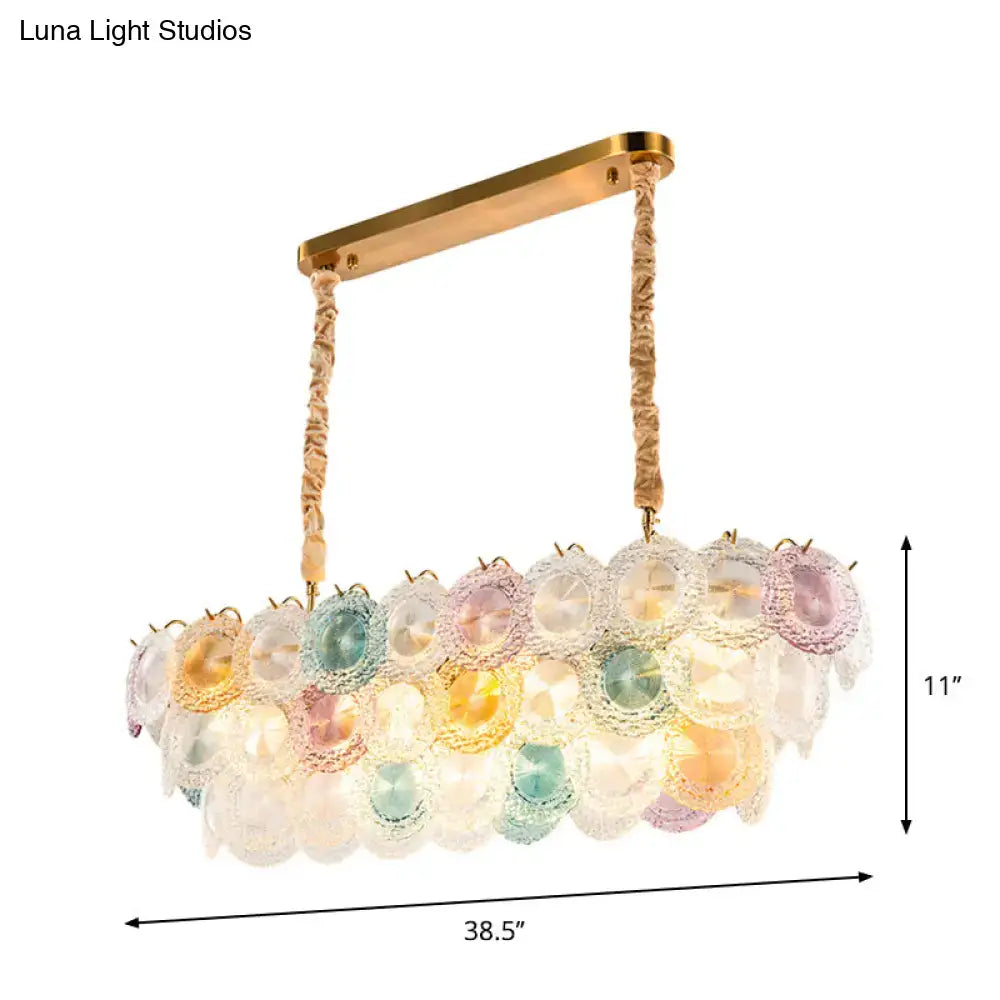 Modern pastel stained glass billiard light dining room chandelier