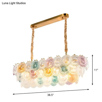 Modern pastel stained glass billiard light dining room chandelier
