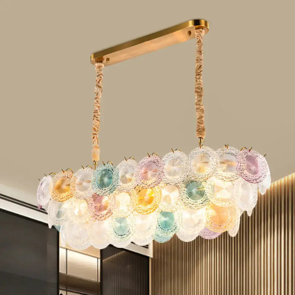 Modern pastel stained glass billiard light dining room chandelier
