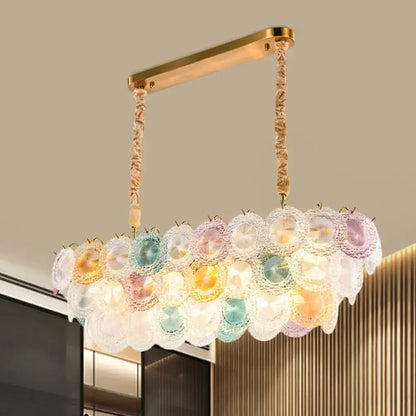 Modern pastel stained glass billiard light dining room chandelier