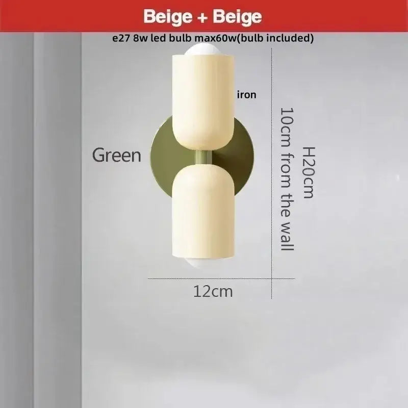 Modern peach & cream led wall lights bedroom led wall