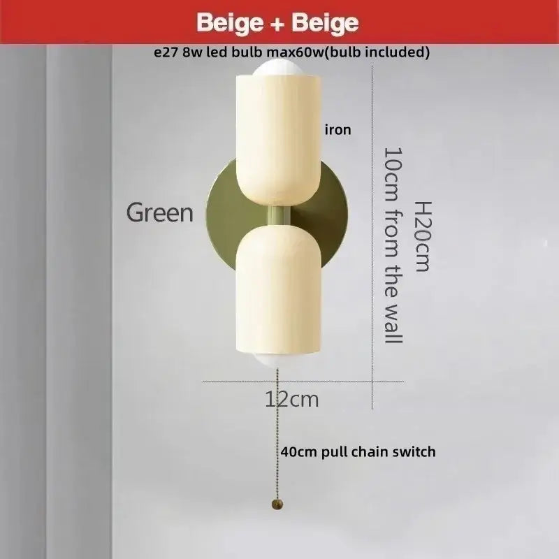 Modern peach & cream led wall lights bedroom led wall