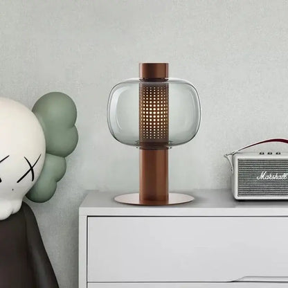 Modern perforated glass table lamp for bedroom and living room