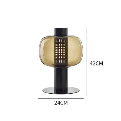 Modern perforated glass table lamp for bedroom and living room