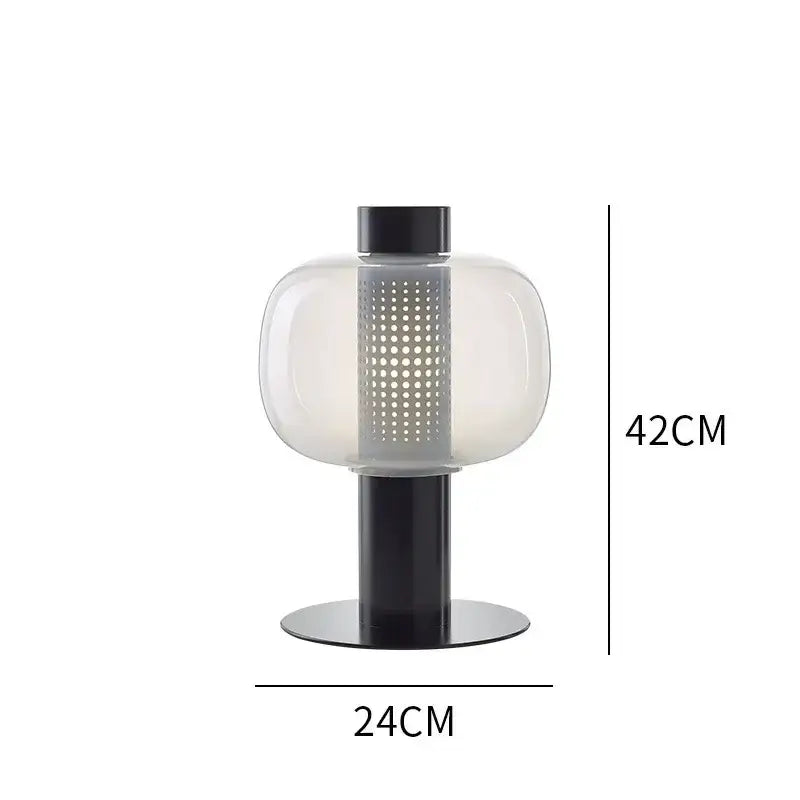 Modern perforated glass table lamp for bedroom and living room
