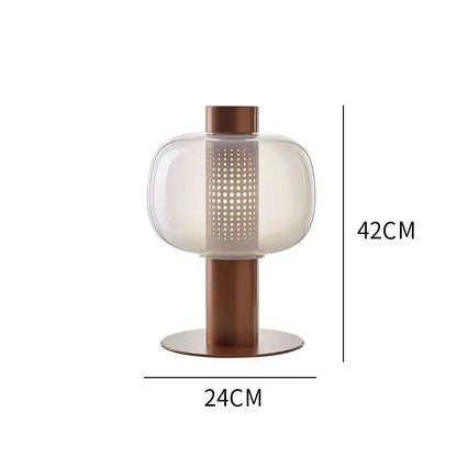 Modern perforated glass table lamp for bedroom and living room