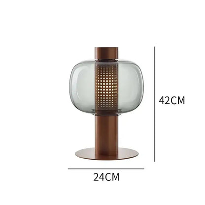 Modern perforated glass table lamp for bedroom and living room