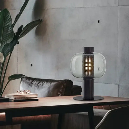 Modern perforated glass table lamp for bedroom and living room
