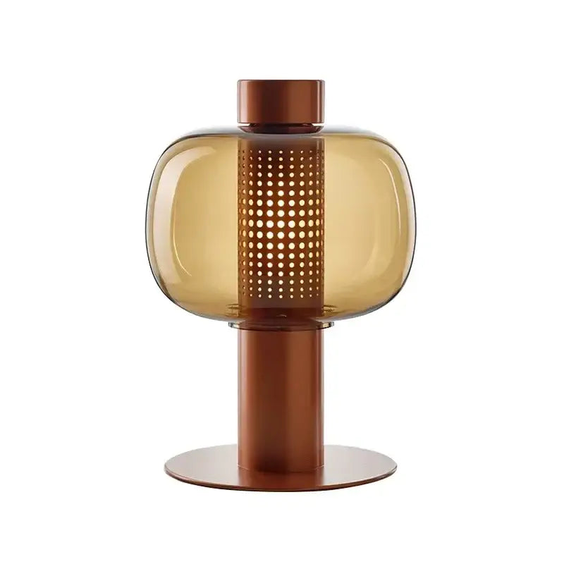 Modern perforated glass table lamp for bedroom and living room