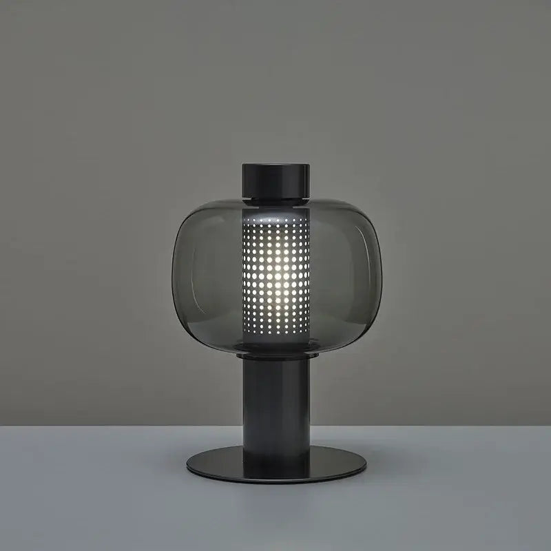Modern perforated glass table lamp for bedroom and living room