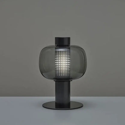 Modern perforated glass table lamp for bedroom and living room