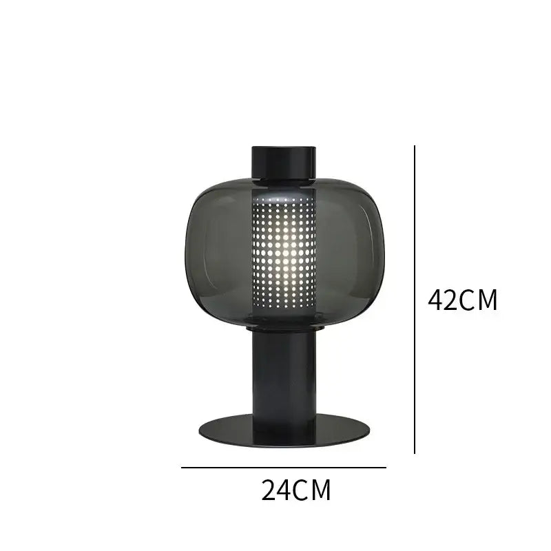 Modern perforated glass table lamp for bedroom and living room