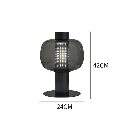 Modern perforated glass table lamp for bedroom and living room