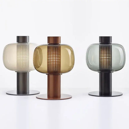 Modern perforated glass table lamp for bedroom and living room