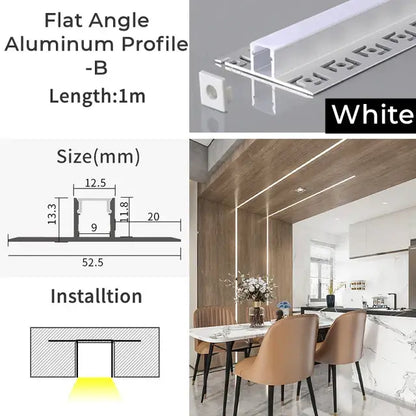 Modern perforated silver led aluminum profile living room light track