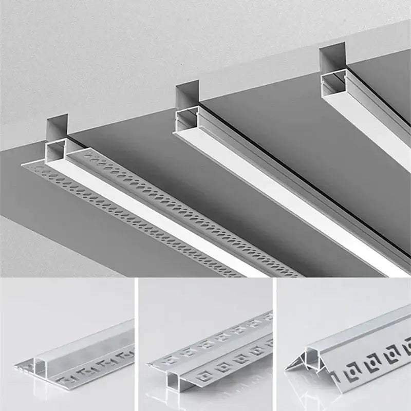 Modern perforated silver led aluminum profile living room light track