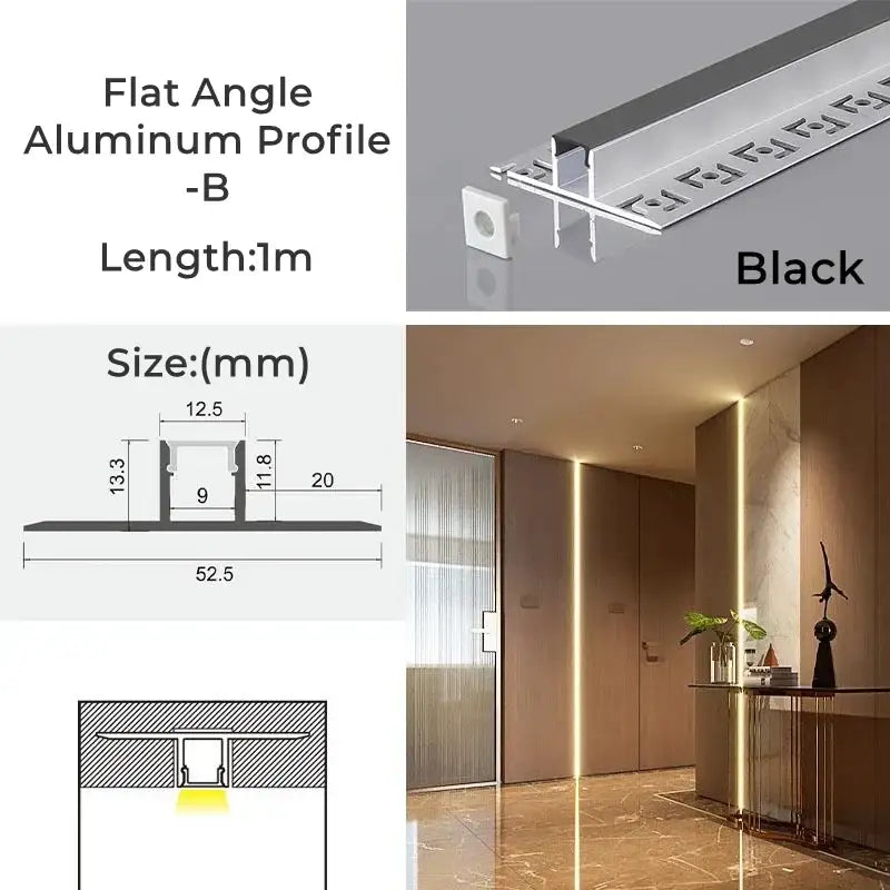 Modern perforated silver led aluminum profile living room light track